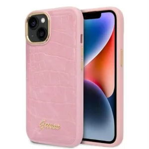 HUSĂ! - Husa GUESS pentru IPHONE 13 / 14 / 15 GUHCP14SHGCRHP (Colecția Croco) roz