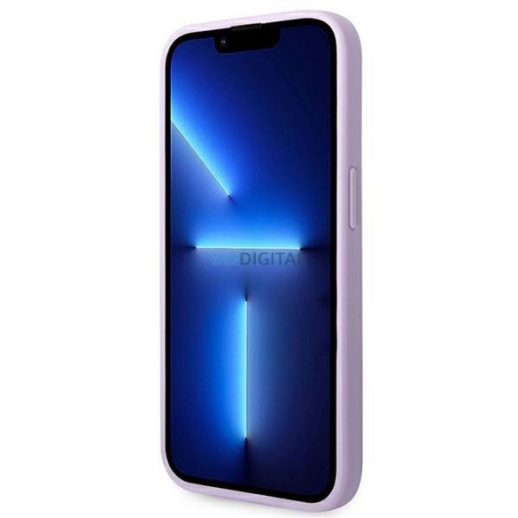 Carcasa originala GUESS GUHCP14LPSASBPU pentru iPhone 14 PRO (Saffiano cu logo metalic/violet)