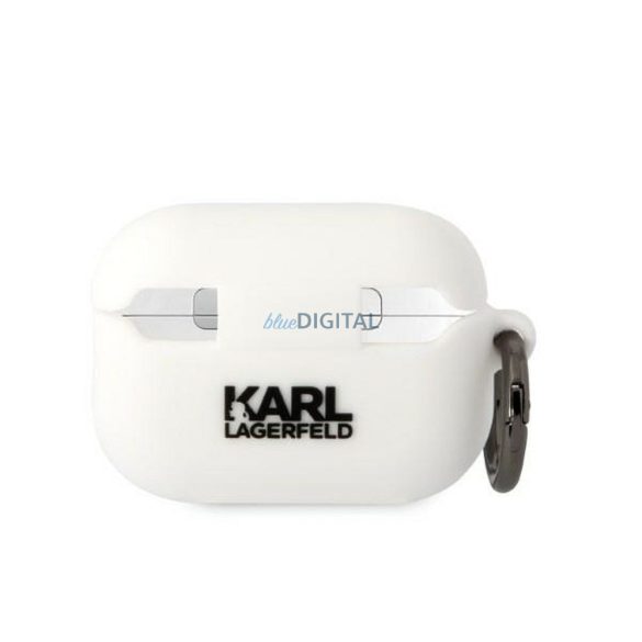 Husa originala KARL LAGERFELD KLAP2RUNIKH pentru Apple Airpods Pro 2 (3D Sil NFT Karl / alb)