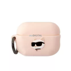  Husa originala KARL LAGERFELD KLAP2RUNCHP pentru Apple Airpods Pro 2 (3D Sil NFT Choupette / roz)
