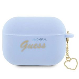 Guess GUAP2LSCHSB Silicon Charm Heart Collection caz AirPods Pro 2 - albastru