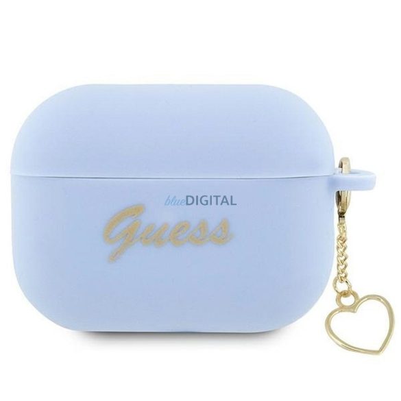 Guess GUAP2LSCHSB Silicon Charm Heart Collection caz AirPods Pro 2 - albastru