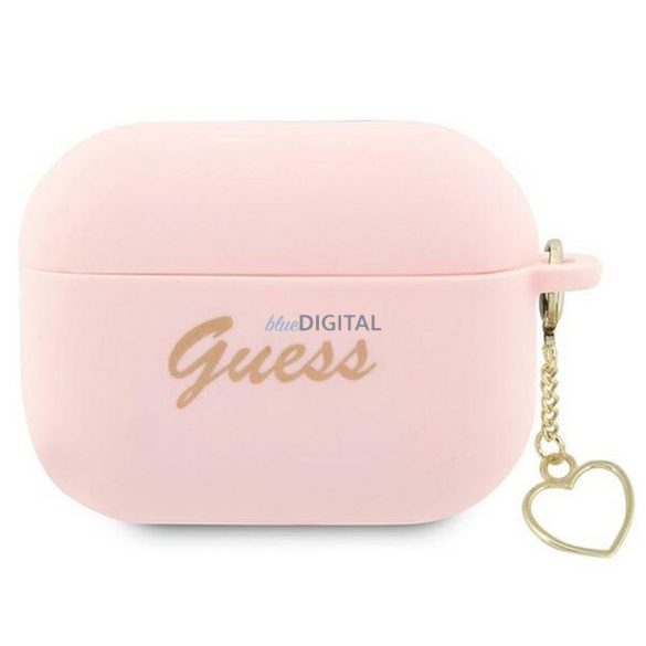Guess GUAP2LSCHSP Silicon Charm Heart Collection carcasă AirPods Pro 2 - roz