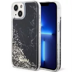   HUSĂ! - Husă GUESS pentru IPHONE 13 / 14 / 15 GUHCP14SLCSGSGK (Marmură cu sclipici lichid) neagră