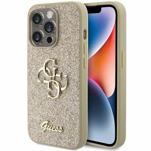 Husă originală GUESS GUHCP15XHG4SGD pentru iPhone 15 PRO MAX (Fixed Glitter Big 4G/aur)