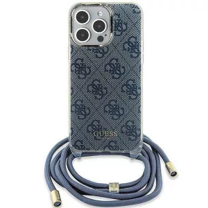 HUSĂ! - Husă originală GUESS GUHCP15SHC4SEB pentru iPhone 15 (Crossbody Cord 4G Print / albastru)