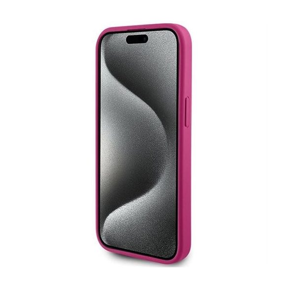 Husa GUESS pentru IPHONE 13 / 14 / 15 GUHCP15SPS4DGPP (Strass Metal Logo) roz