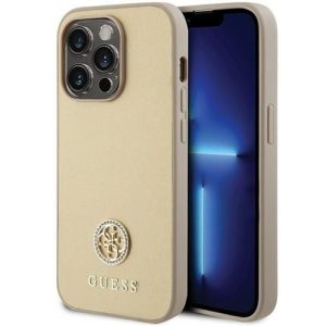 Husa GUESS pentru IPHONE 15 Pro GUHCP15LPS4DGPD (Strass Metal Logo) auriu