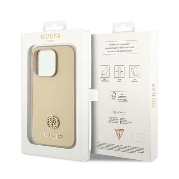 Husa GUESS pentru IPHONE 15 Pro GUHCP15LPS4DGPD (Strass Metal Logo) auriu