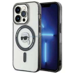   HUSĂ! - Carcasa originala KARL LAGERFELD KLHMP15LHKHNOTK pentru iPhone 15 PRO (Karl Head + MAG / transparent)
