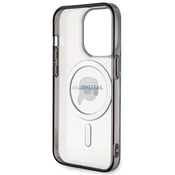 Carcasa originala KARL LAGERFELD KLHMP15LHKHNOTK pentru iPhone 15 PRO (Karl Head + MAG / transparent)
