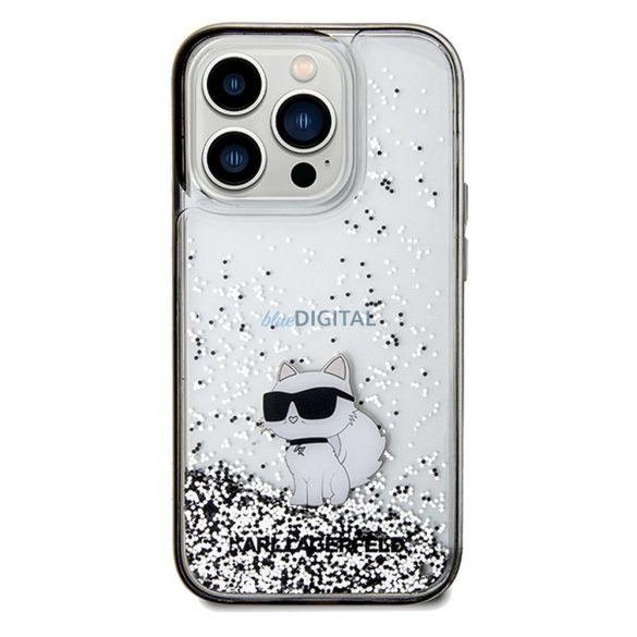 Husă originală KARL LAGERFELD KLHCP14LLKCNSK pentru iPhone 14 Pro (Liquid Glitter C / transparent)