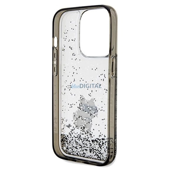 Husă originală KARL LAGERFELD KLHCP14LLKCNSK pentru iPhone 14 Pro (Liquid Glitter C / transparent)