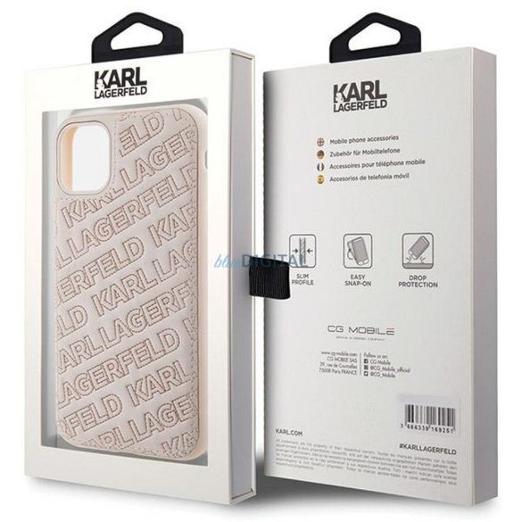 Husă originală KARL LAGERFELD KLHCN61PQKPMP pentru iPhone 11 (Motiv K matlasat / roz)