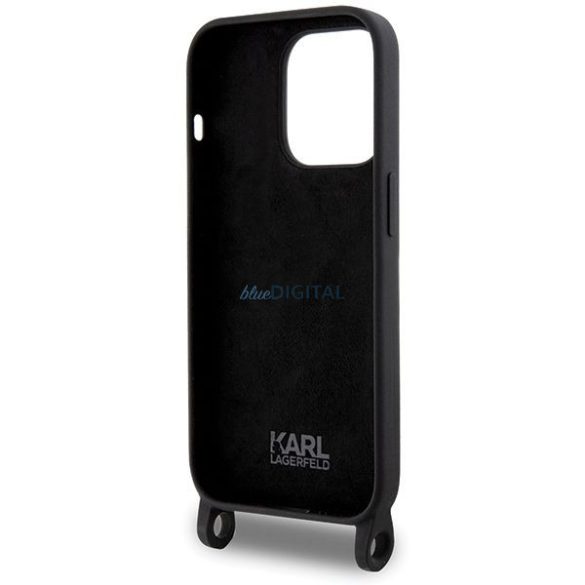 Karl Lagerfeld KLHCP15XSCBSKNK Silicon Ikonik Crossbody caz iPhone 15 Pro Max - negru