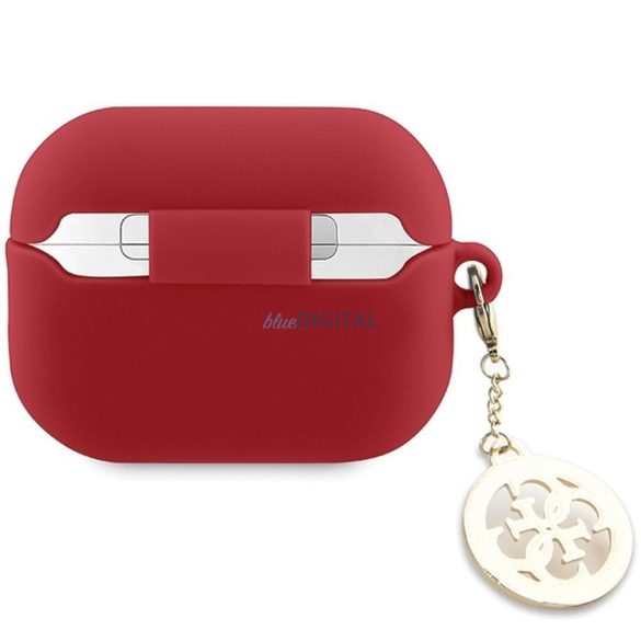 Guess GUAP23DSLGHDF 3D cauciuc 4G Diamond Charm caz AirPods Pro 2 - roșu