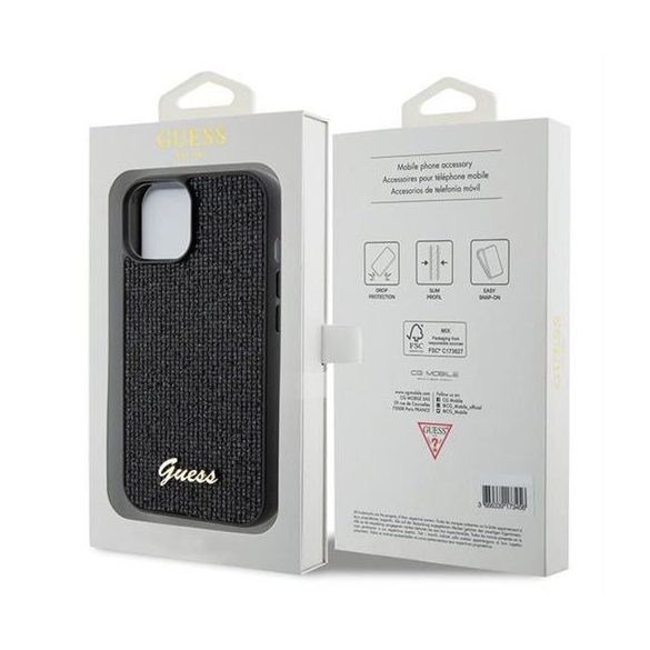 Husă GUESS pentru IPHONE 13 / 14 / 15 GUHCP14SPMSDGSK (Disco Metal Script) neagră
