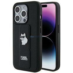   HUSĂ! - Husă originală KARL LAGERFELD KLHCP14XGSACHPK pentru iPhone 14 Pro Max (Gripstand Saffiano choupette PIN / negru)
