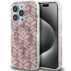   HUSĂ! - Husă originală GUESS GUHMP15LHGCUSTGP pentru iPhone 15 Pro Max (Magsafe / IML GCUBE / roz)