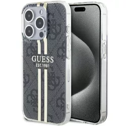   HUSĂ! - Husă originală GUESS GUHCP15LH4PSEGK pentru iPhone 15 Pro (4G Gold Stripe / negru)