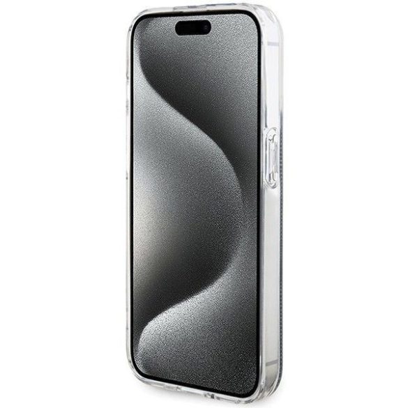 Husă originală GUESS GUHCP15LH4PSEGK pentru iPhone 15 Pro (4G Gold Stripe / negru)