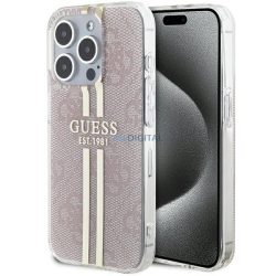   HUSĂ! - Husă originală GUESS GUHCP14XH4PSEGP pentru iPhone 14 Pro Max (4G Gold Stripe / roz)