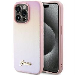  HUSĂ! - Husa GUESS pentru IPHONE 14 Pro GUHCP14LPSAIRSP (Saffiano Iridescent Script) roz