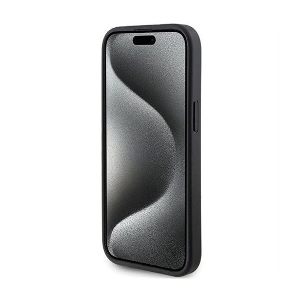 HUSĂ! - Husă GUESS pentru IPHONE 13 / 14 / 15 GUHCP15SPG4GPK (logo metal triunghi 4G) neagră