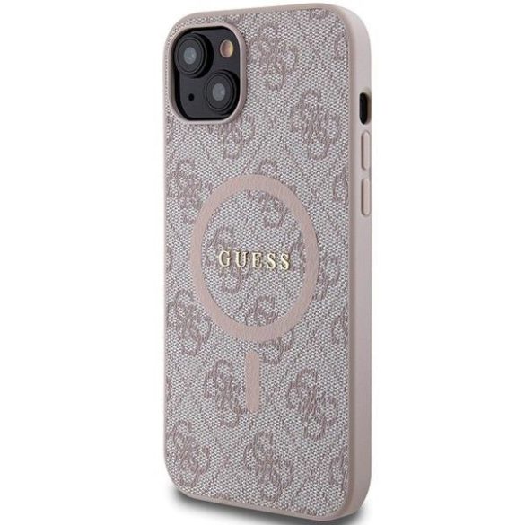 Husă originală GUESS GUHMP14SG4GFRP pentru iPhone 14 (Magsafe / 4G Ring clasic logo / roz)