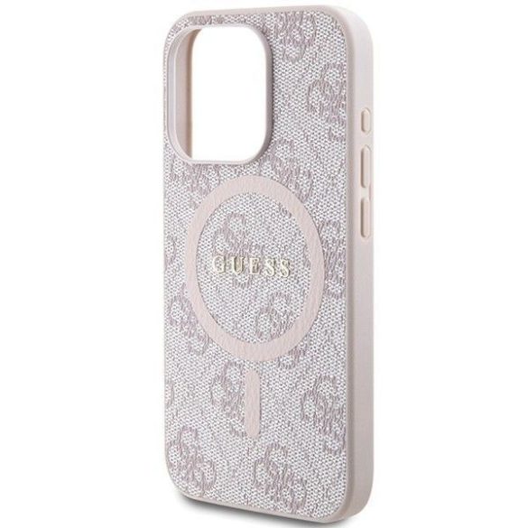 Husă originală GUESS GUHMP14XG4GFRP pentru iPhone 14 Pro Max (Magsafe / logo clasic 4G Ring / roz)