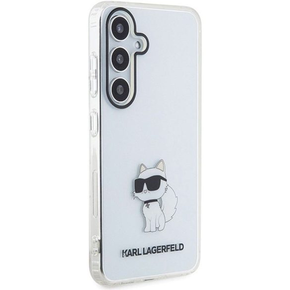 Husă originală pentru fațadă KARL LAGERFELD KLHCS24SHNCHTCT pentru SASMSUNG S24 (IML NFT CHOUPETTE) transparent