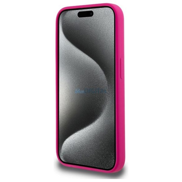 Karl Lagerfeld KLHMP15LSKHPPLF Carcasă din silicon Karl Head compatibilă cu MagSafe pentru iPhone 15 Pro - roz aprins