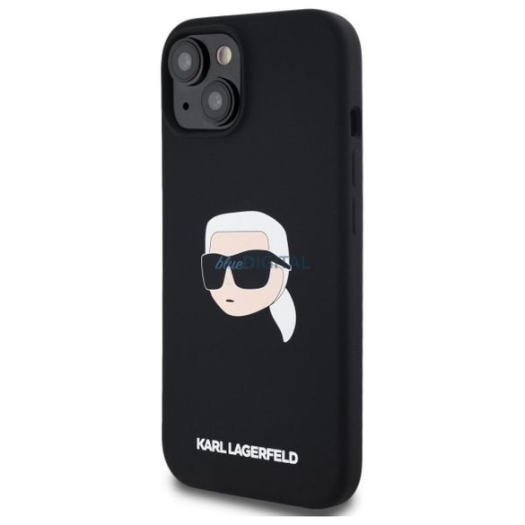 Karl Lagerfeld KLHMP15SSKHPPLK Carcasă din silicon Karl Head compatibilă cu MagSafe pentru iPhone 15 - negru