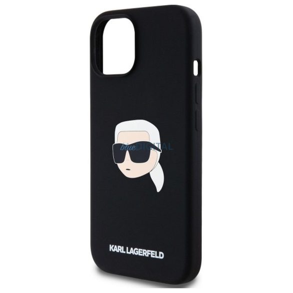 Karl Lagerfeld KLHMP15SSKHPPLK Carcasă din silicon Karl Head compatibilă cu MagSafe pentru iPhone 15 - negru