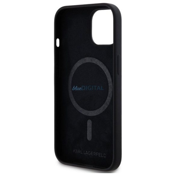 Karl Lagerfeld KLHMP15SSKHPPLK Carcasă din silicon Karl Head compatibilă cu MagSafe pentru iPhone 15 - negru