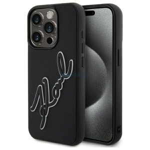 Karl Lagerfeld KLHCP15L3DRKSDLK 3D Rubber Signature caz iPhone 15 Pro - negru