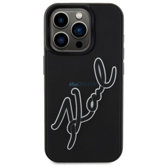 Karl Lagerfeld KLHCP15L3DRKSDLK 3D Rubber Signature caz iPhone 15 Pro - negru
