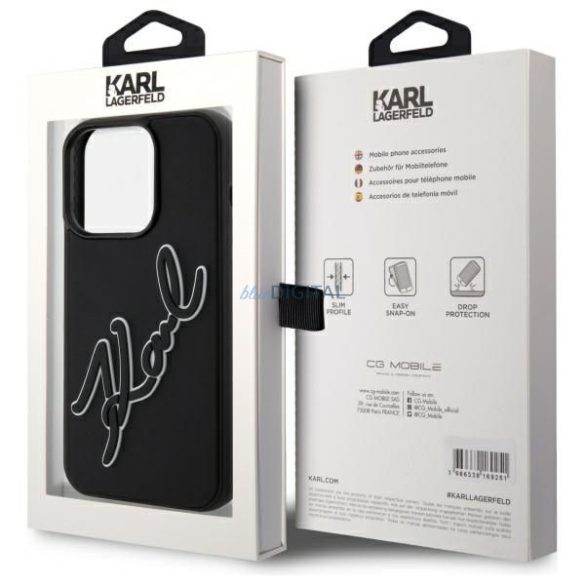 Karl Lagerfeld KLHCP15L3DRKSDLK 3D Rubber Signature caz iPhone 15 Pro - negru