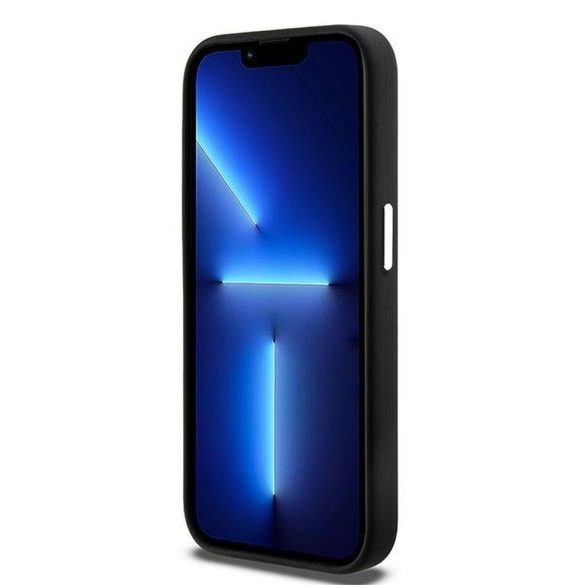 Husă DKNY pentru IPHONE 15 Pro compatibilă cu MagSafe DKHMP15LSMCHLK (DKNY HC MagSafe silicon cu sigla metalică orizontală) neagră
