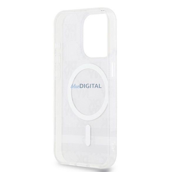 Husă DKNY pentru IPHONE 15 Pro Max compatibilă cu MagSafe DKHMP15XHCPTSK (DKNY HC MagSafe PC TPU model în carouri cu dungi imprimate) neagră