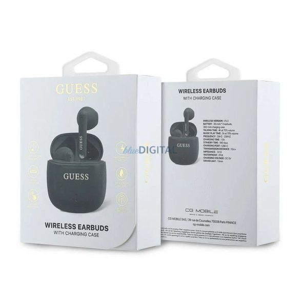 Guess GUTWSJ14ESGK Imprimate Classic Logo TWS Căști fără fir Bluetooth - negru