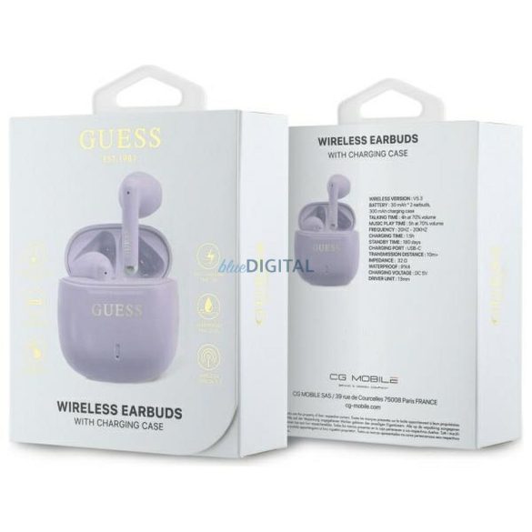 Guess GUTWSJ14ESGU Imprimate Classic Logo TWS bluetooth căști fără fir - violet