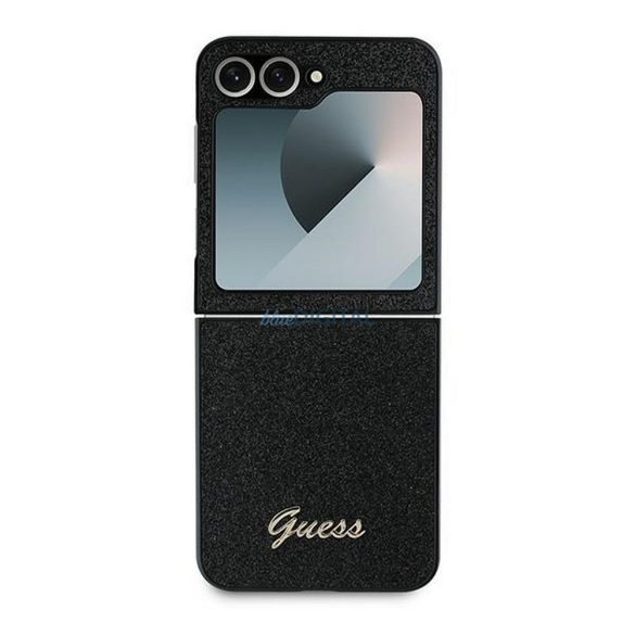 Guess GUHCZF6HGGSHK 4G Glitter Script caz Samsung Galaxy Z Flip6 - negru