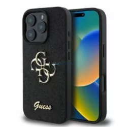   HUSĂ! - Guess GUHCP16XHG4SGK Fixed Glitter Big 4G caz iPhone 16 Pro Max - negru
