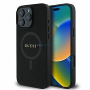   Guess GUHMP16LPSAHMCK Saffiano Classic Logo Carcasă compatibilă MagSafe pentru iPhone 16 Pro - negru