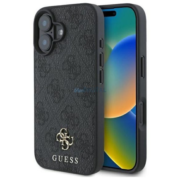 Guess GUHMP16SP4SM4MK Husă compatibilă cu MagSafe 4G Small și Classic pentru iPhone 16 - negru