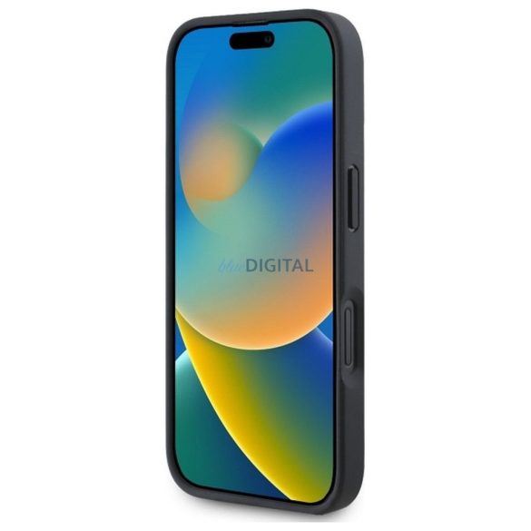 Guess GUHMP16SP4SM4MK Husă compatibilă cu MagSafe 4G Small și Classic pentru iPhone 16 - negru