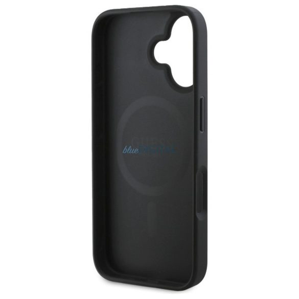 Guess GUHMP16SP4SM4MK Husă compatibilă cu MagSafe 4G Small și Classic pentru iPhone 16 - negru