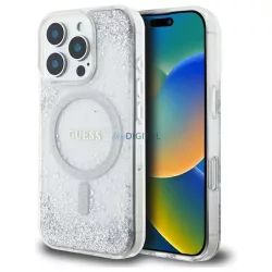   HUSĂ! - Guess GUHMP16LRGRGES Carcasă rezistentă Gradient Glitter compatibilă cu MagSafe pentru iPhone 16 Pro - argintiu