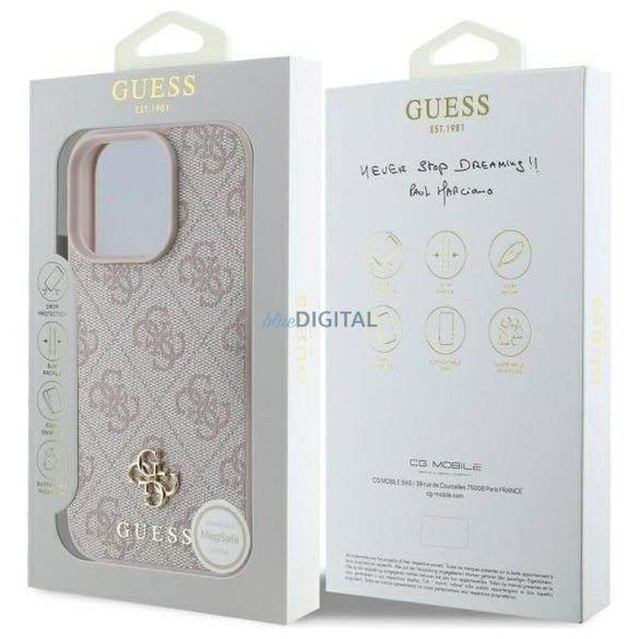Guess GUHMP16XP4SM4MP Husă compatibilă cu MagSafe 4G Small și Classic pentru iPhone 16 Pro Max - roz